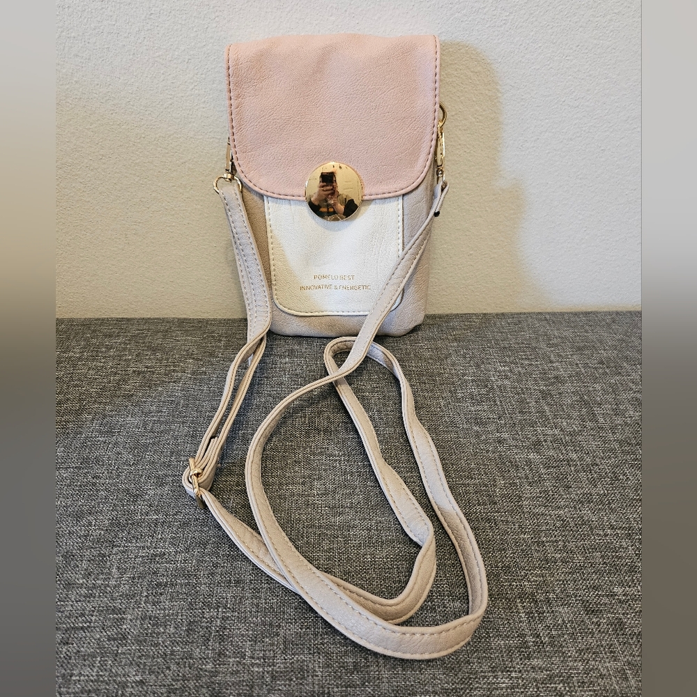 Pink and White Crossbody Bag